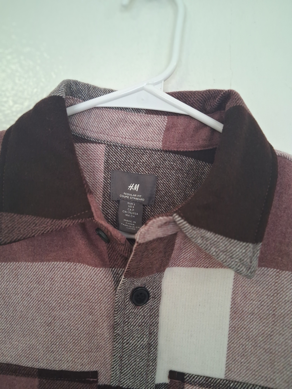 H&M Men’s Brown Plaid Button-Up Shirt